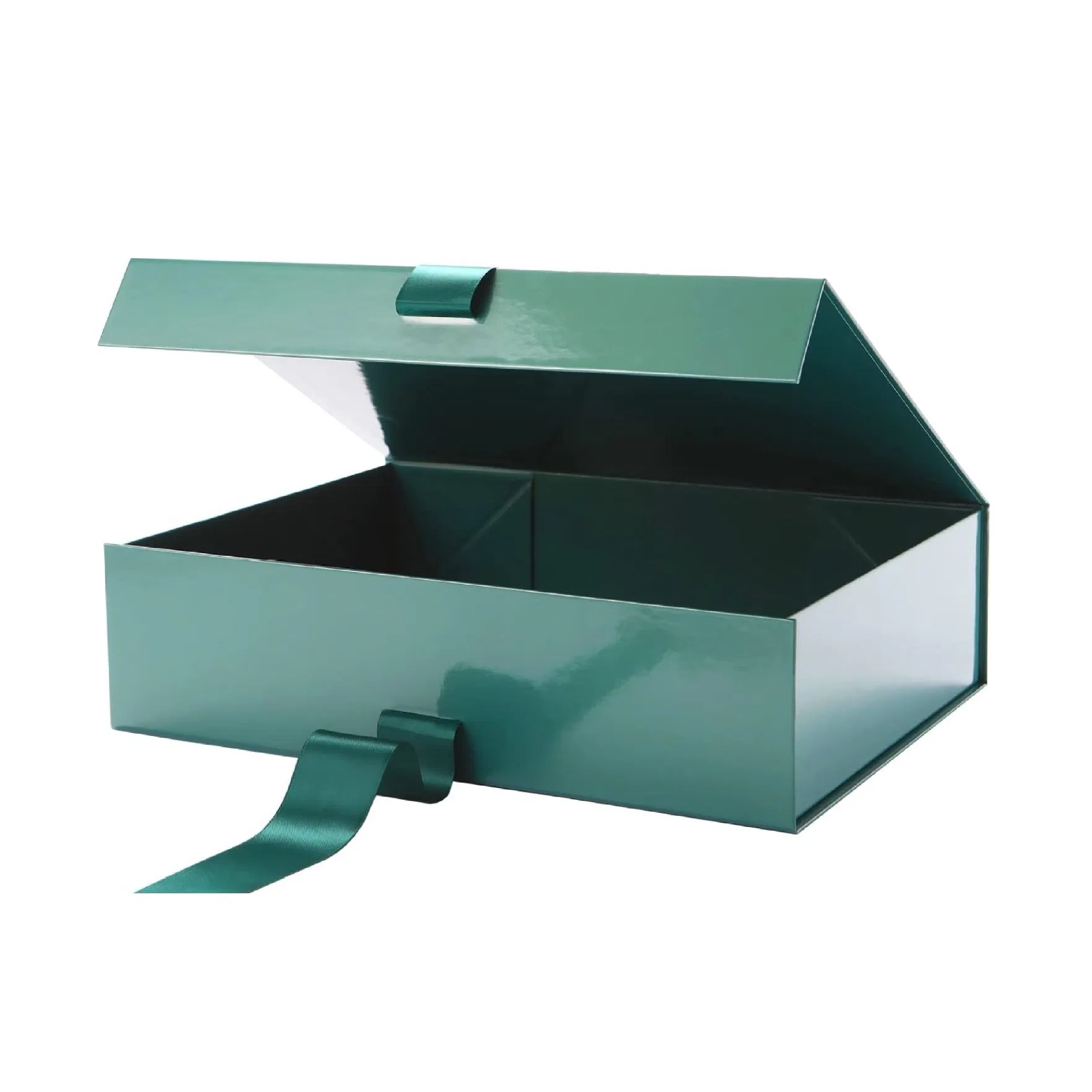 Caja de regalo de cartón rígido plegable y personalizable de lujo al por mayor con imán y cinta