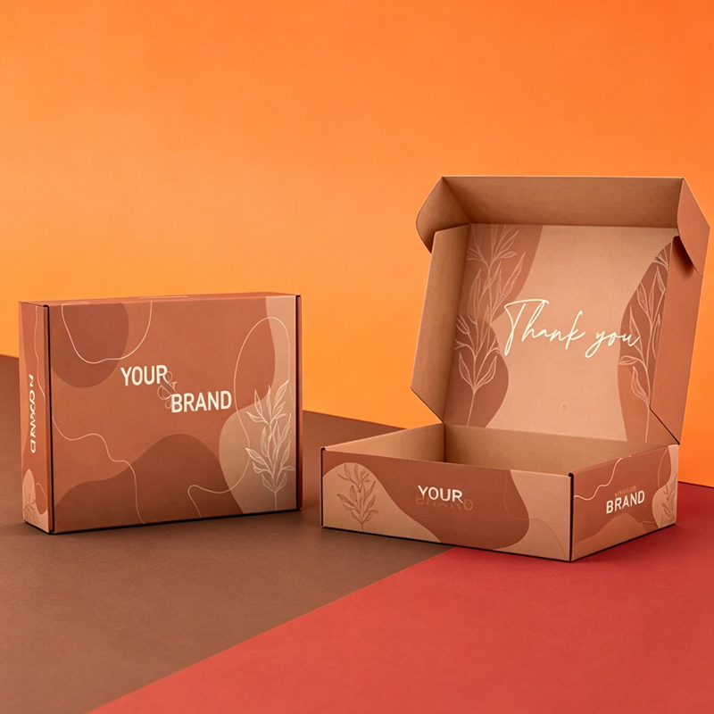 Impresión en CMYK en cajas de cartón corrugado con logotipo impreso