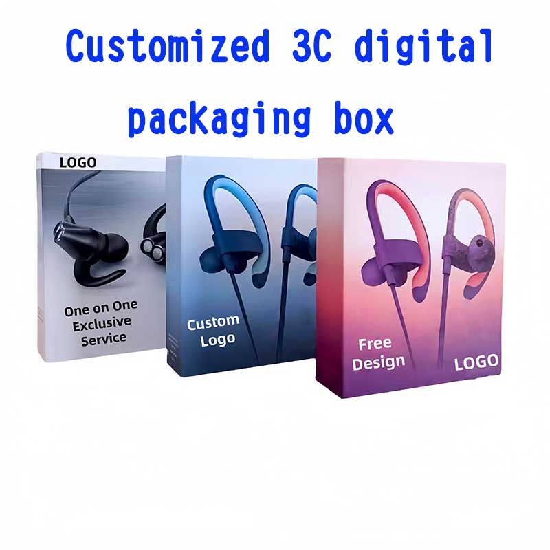 Diseño Personalizado 3c Embalaje de Caja de Papel para Producto Electrónico Digital con Acabado UV y Caja Colgante