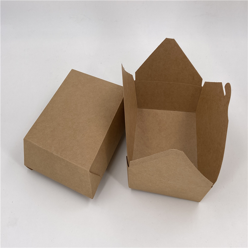 Caja de embalaje de papel kraft impresa con logotipo personalizado para almuerzo de comida rápida y pollo frito