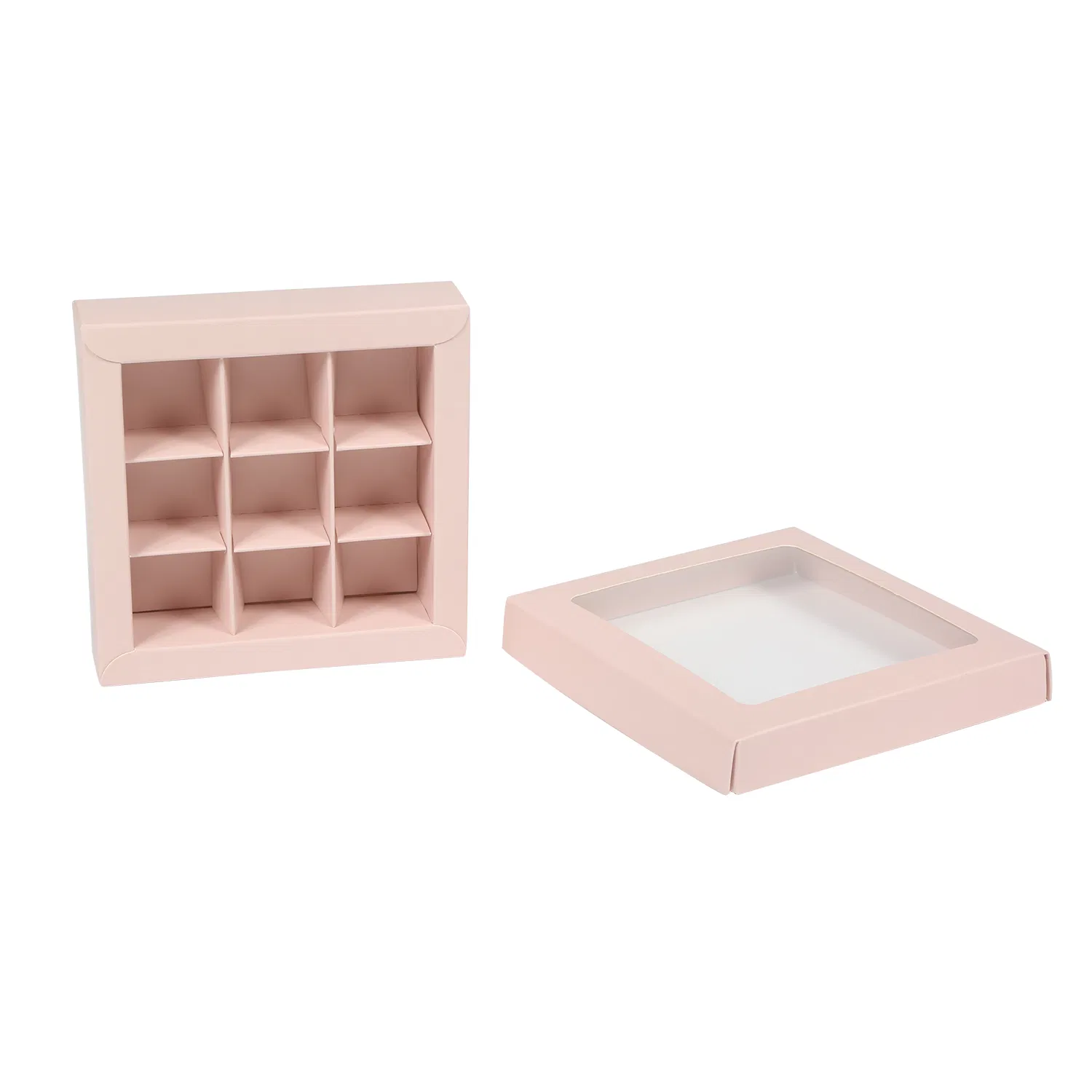 Caja de embalaje de lujo verde claro, segura para alimentos, con ventana de PET transparente. Buena elección para chocolates, bombones, trufas, pasteles, postres y regalos de Navidad
