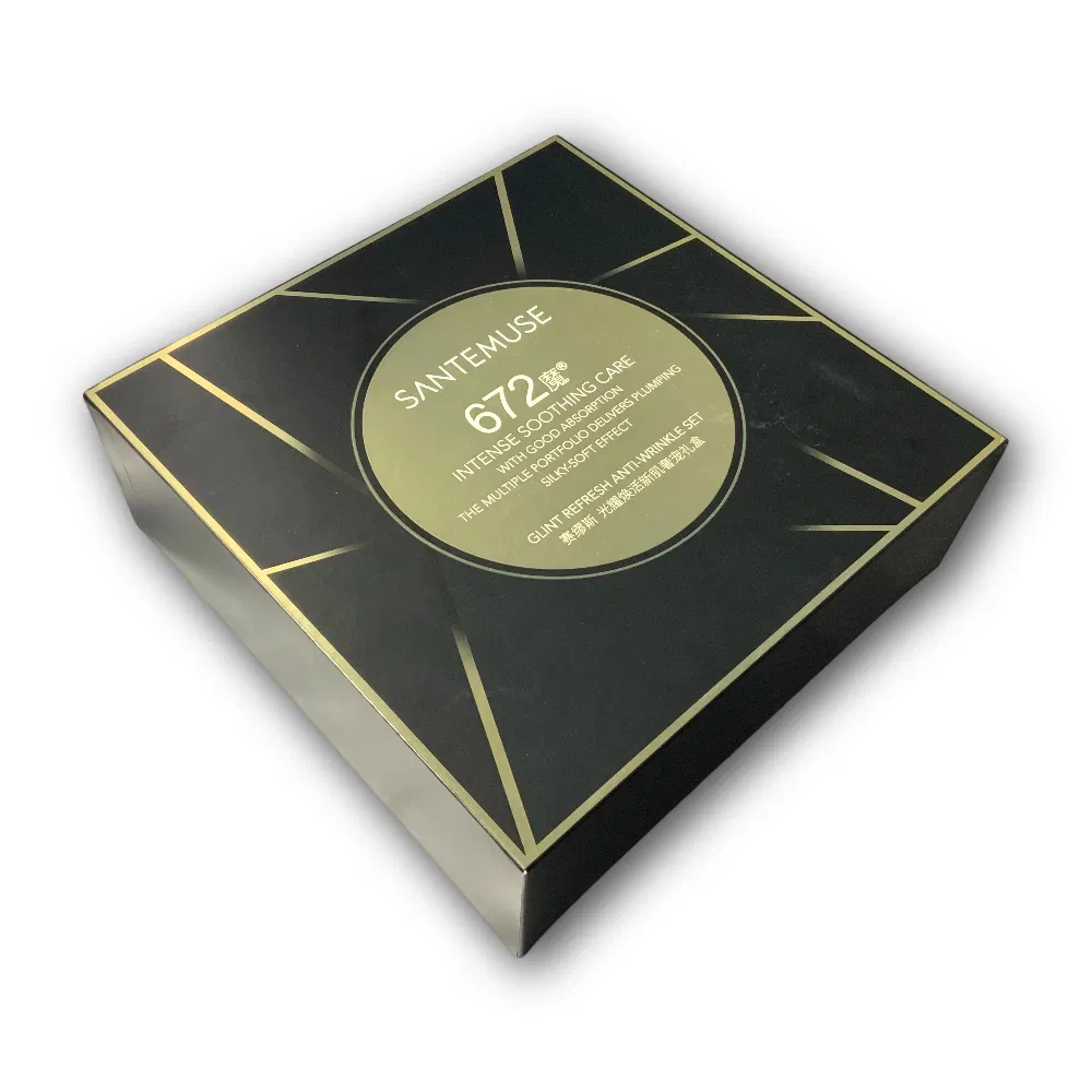 Caja de regalo de cosméticos de lujo personalizada, embalaje de papel rígido para productos de maquillaje premium
