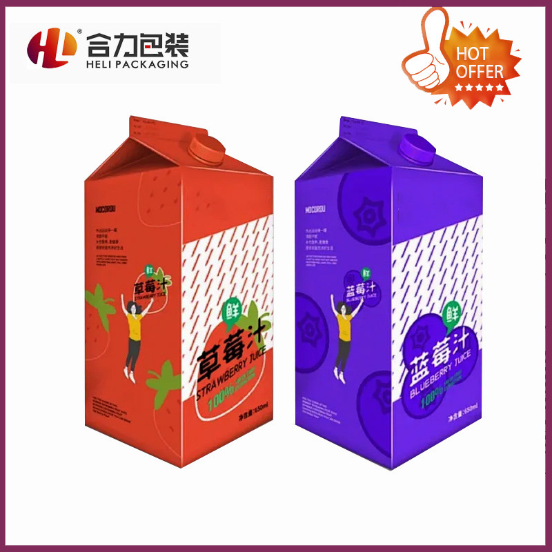 Cajas de cartón de tapa a dos aguas personalizadas premium para productos de embalaje de alimentos, envases para bebidas líquidas y lácteos