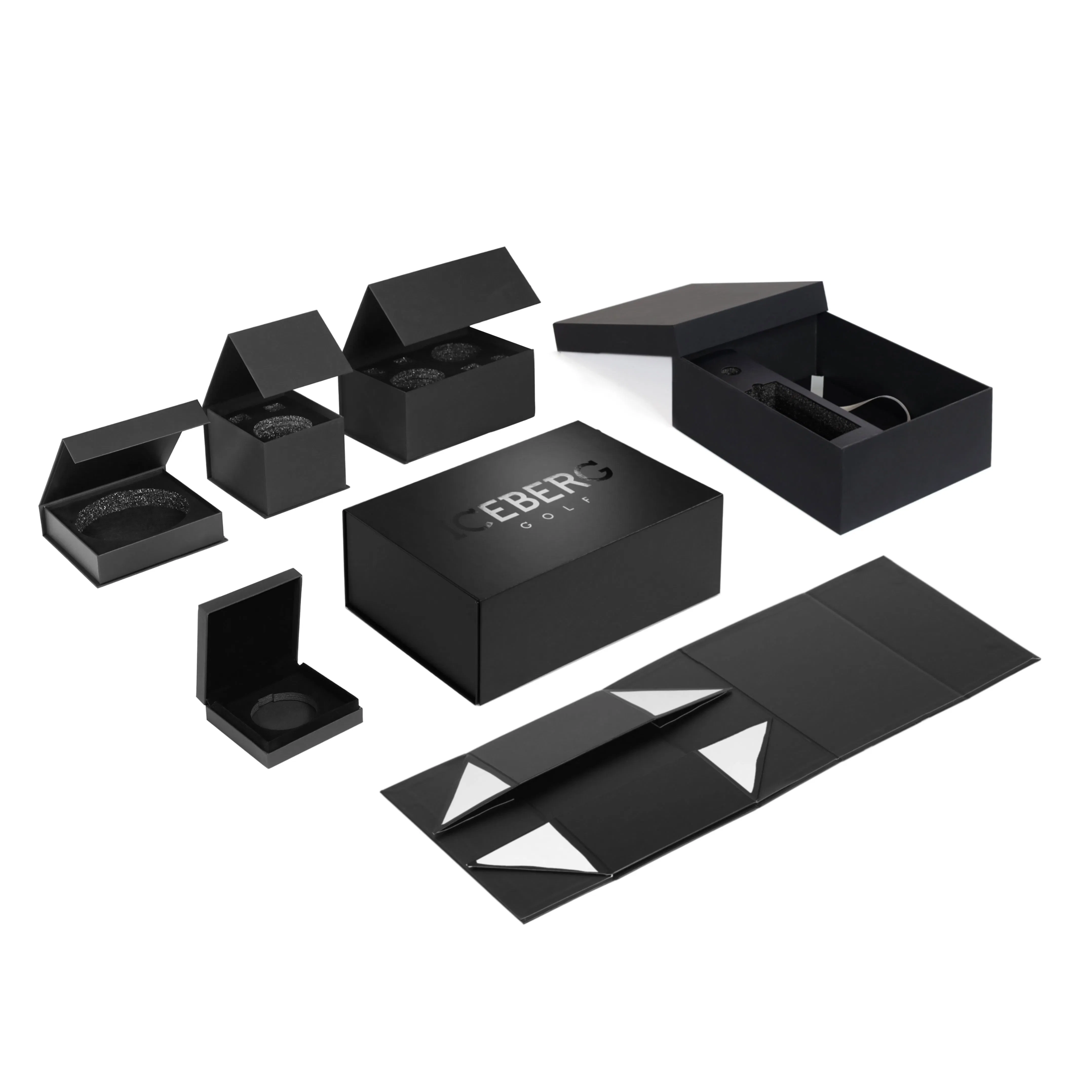 Caja de cartón rígido personalizada de lujo impresa en negro para bodas, pelucas, cosméticos, ropa, velas, flores, Navidad, caja de regalo plegable magnética para envío y embalaje