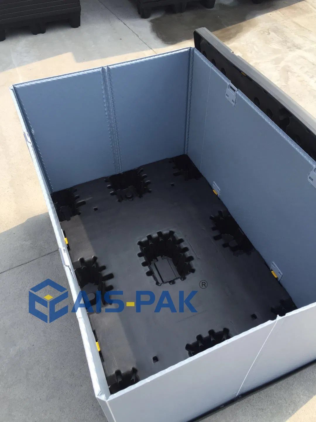 1200*800 mm Euro Plegable Colapsable Reutilizable Duradero Impermeable Plástico Palé Corrugado Caja de Almacenamiento con Manga de Panal para Piezas de Automóvil Producto Eléctrico