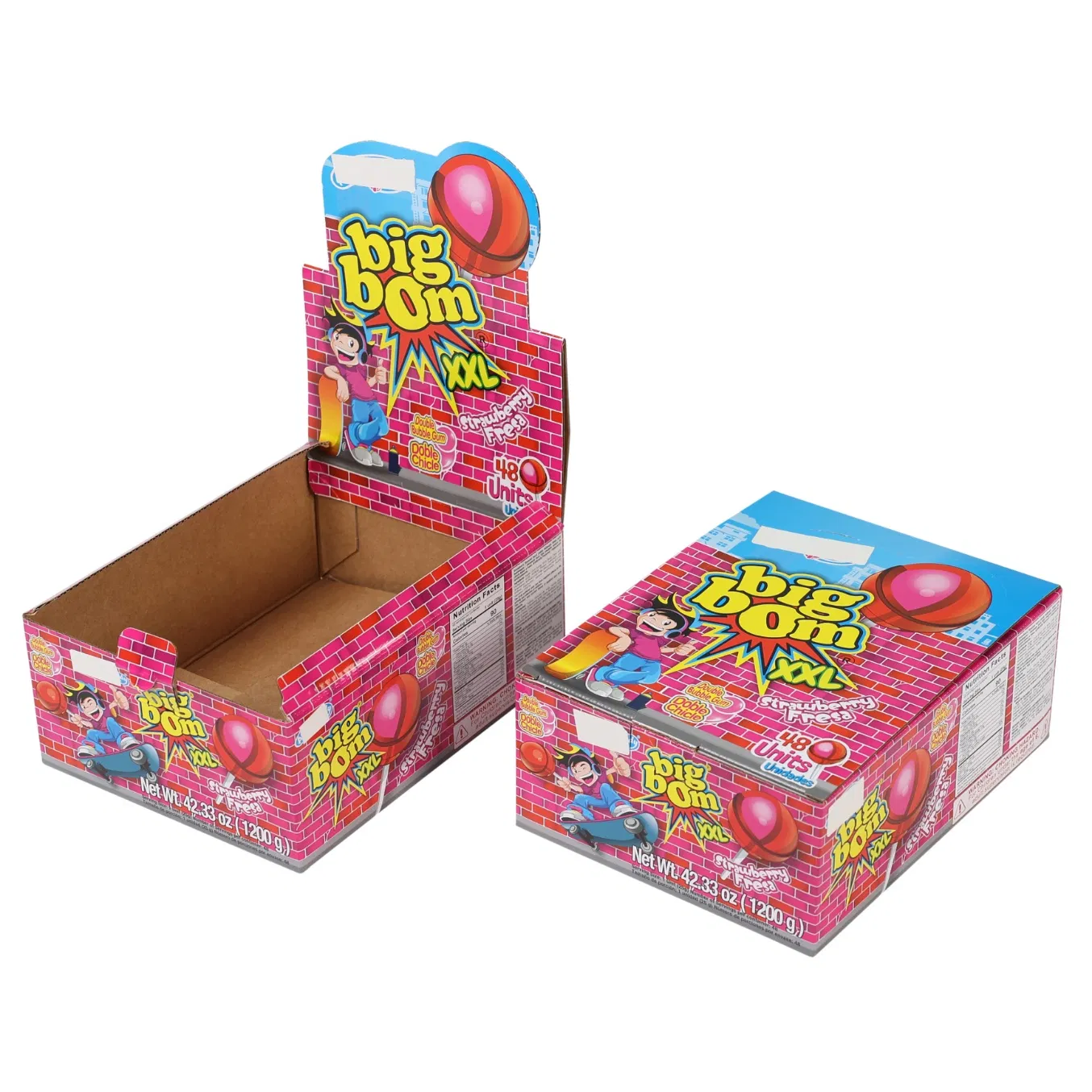 Impresión offset personalizada en papel corrugado para alimentos, bocadillos, bolígrafos, bebidas, caramelos, piruletas, exhibición minorista de productos, embalaje de entrega, caja de cartón con línea perforada