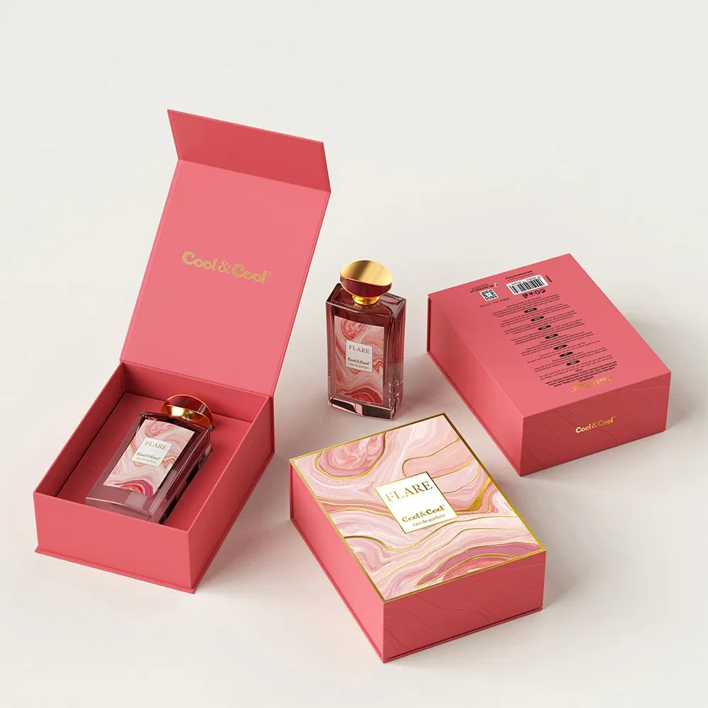 Caja de cartón personalizada para logotipo, lujosa, para perfumes, con imán, embalaje de papel para regalo