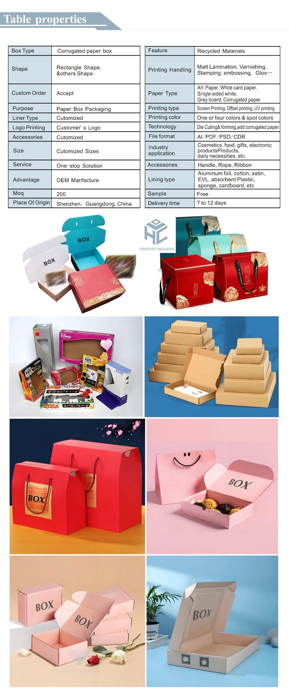 Caja Biodegradable Fiestas