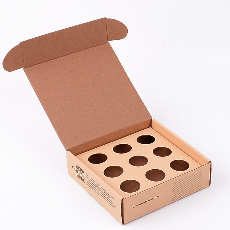 Caja de almacenamiento de cartón corrugado blanco y marrón, caja de embalaje para comercio electrónico