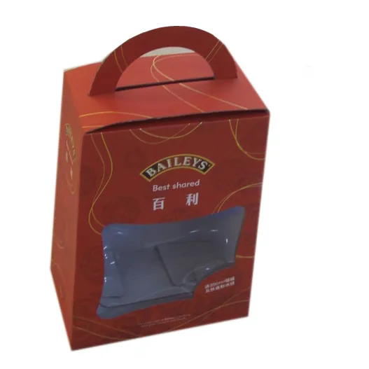 Cajas impresas personalizadas embalaje minorista cartón con panel colgante y ventana