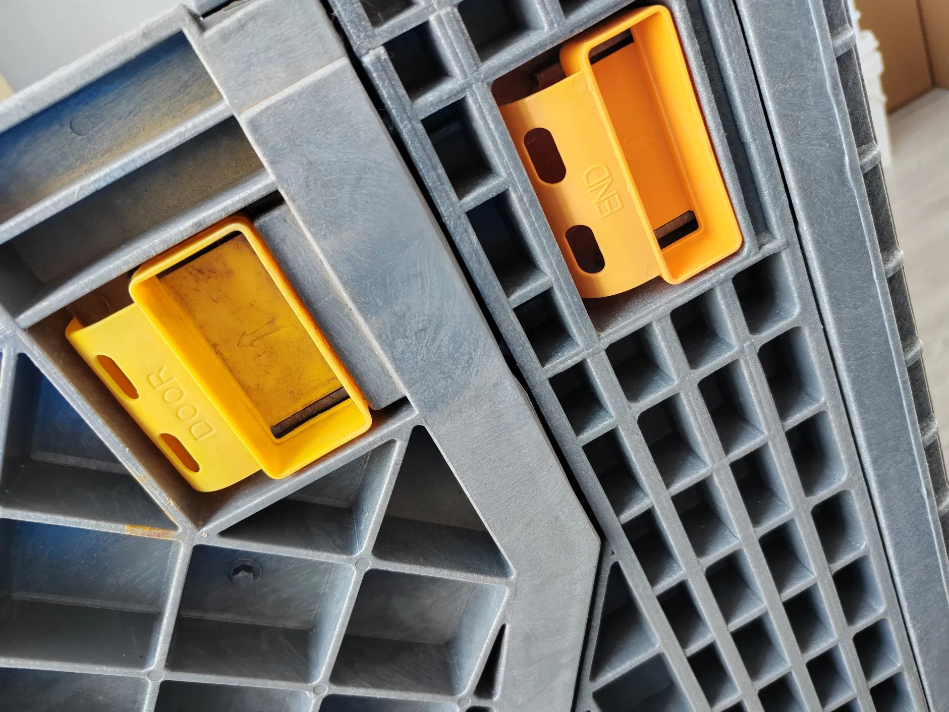 Contenedores industriales apilables de gran capacidad para almacenamiento, cajas de palets de plástico plegables y colapsables de HDPE con tapas