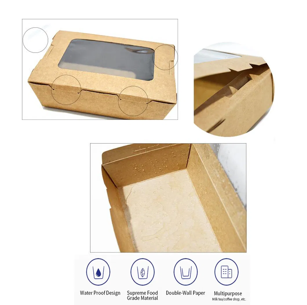 46oz Caja de papel kraft resistente