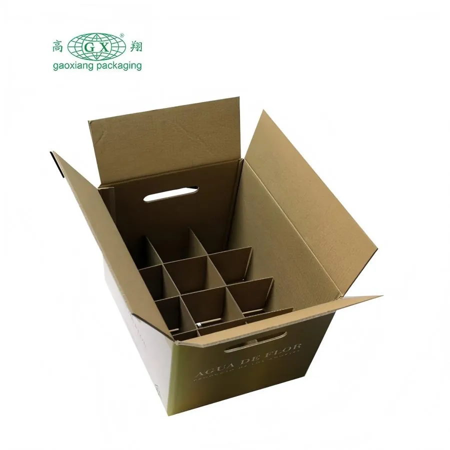 Impresión de logotipos personalizados en cajas de regalo de papel kraft para vino, cerveza y bebidas con ventana de PVC