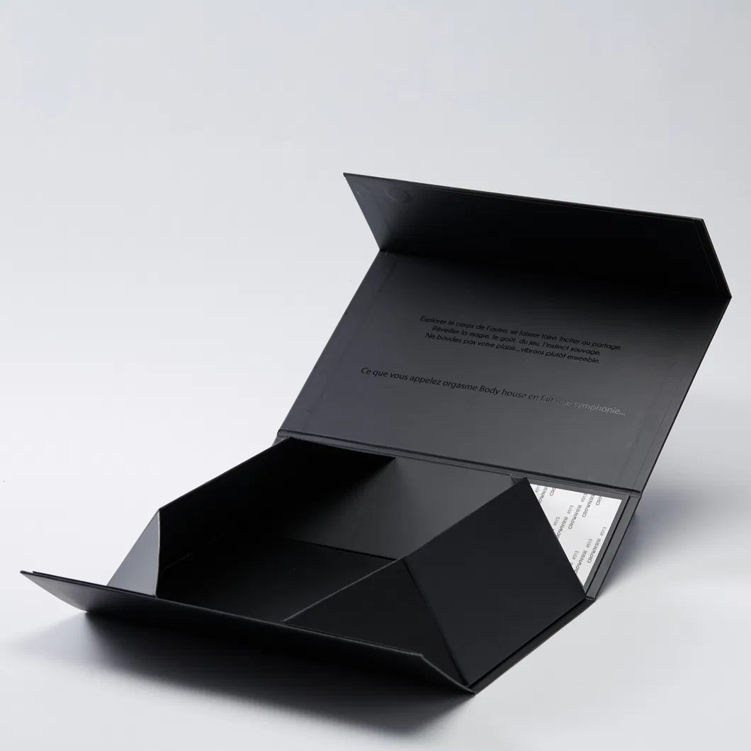 Caja de embalaje personalizada a granel de fábrica, caja de regalo plegable de cosméticos, caja de cartón negra y blanca, cartón plegable