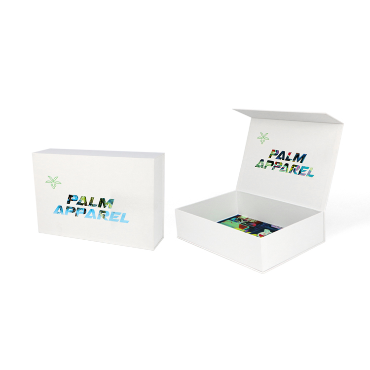 Caja de embalaje rígida blanca plegable de regalo Firstsail, tipo clamshell, para almacenamiento de productos cosméticos, ropa, zapatos y productos electrónicos inteligentes
