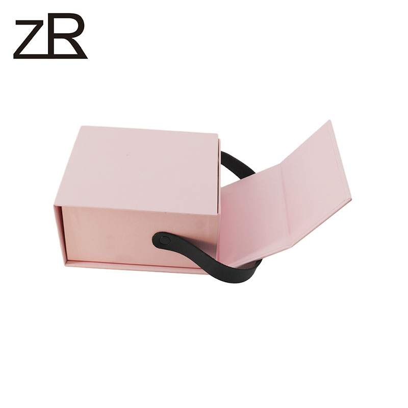 Caja de embalaje de cartón impreso de lujo de alta gama con asa portátil para empaquetar joyería de pequeñas empresas, personalización de logo