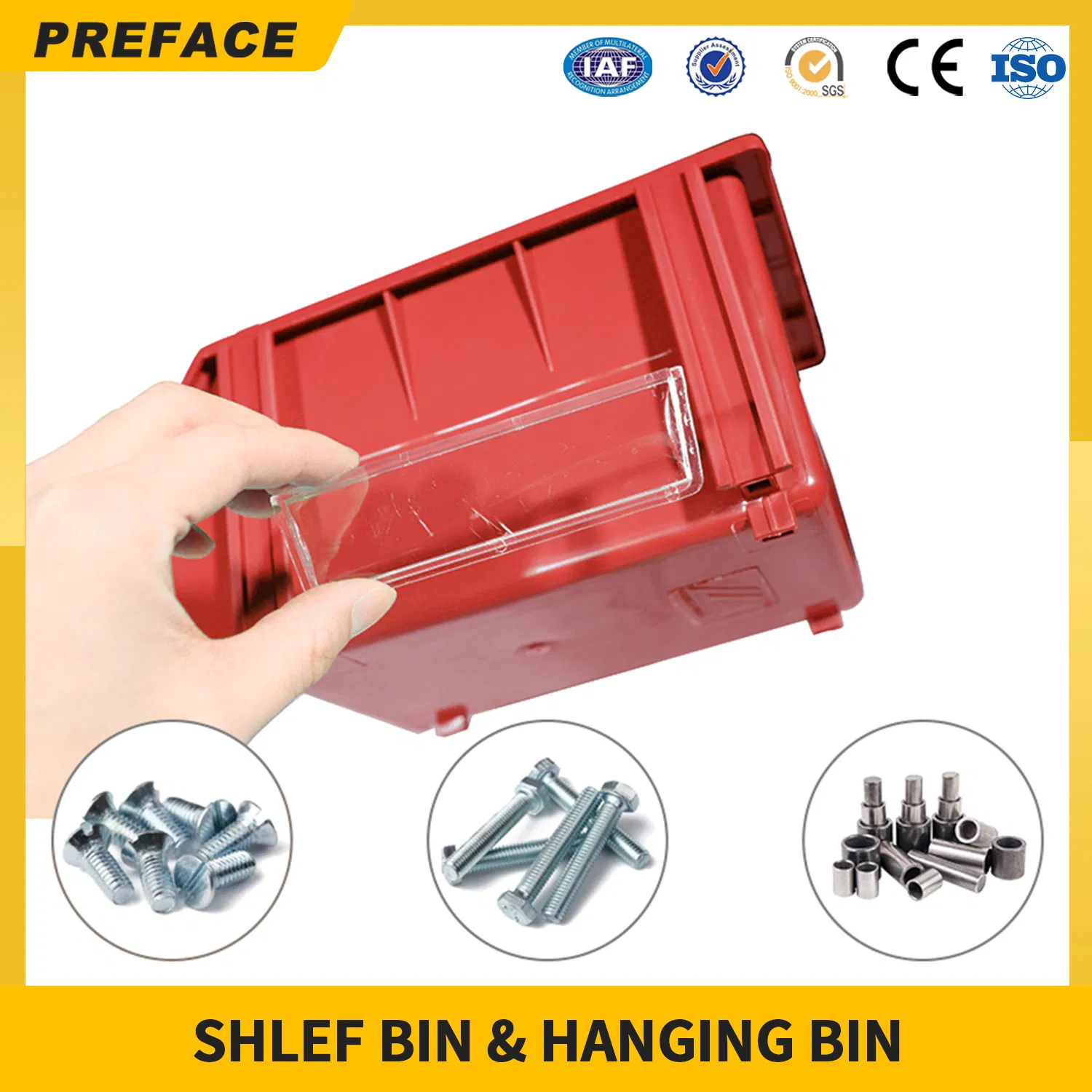 Caja de accesorios apilable industrial hecha a medida para herramientas, caja de embalaje de plástico