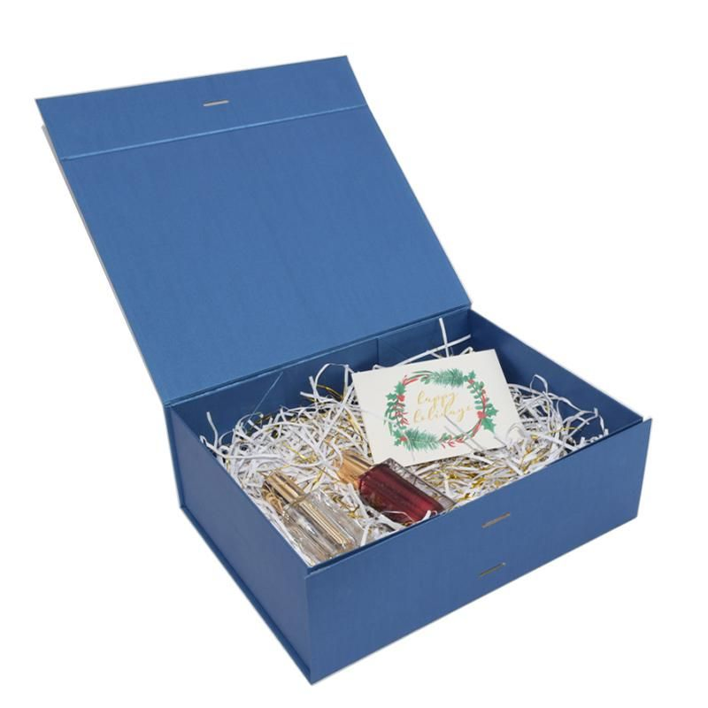 Caja de cartón plegable azul para productos de cuidado de la piel y lociones de vacaciones