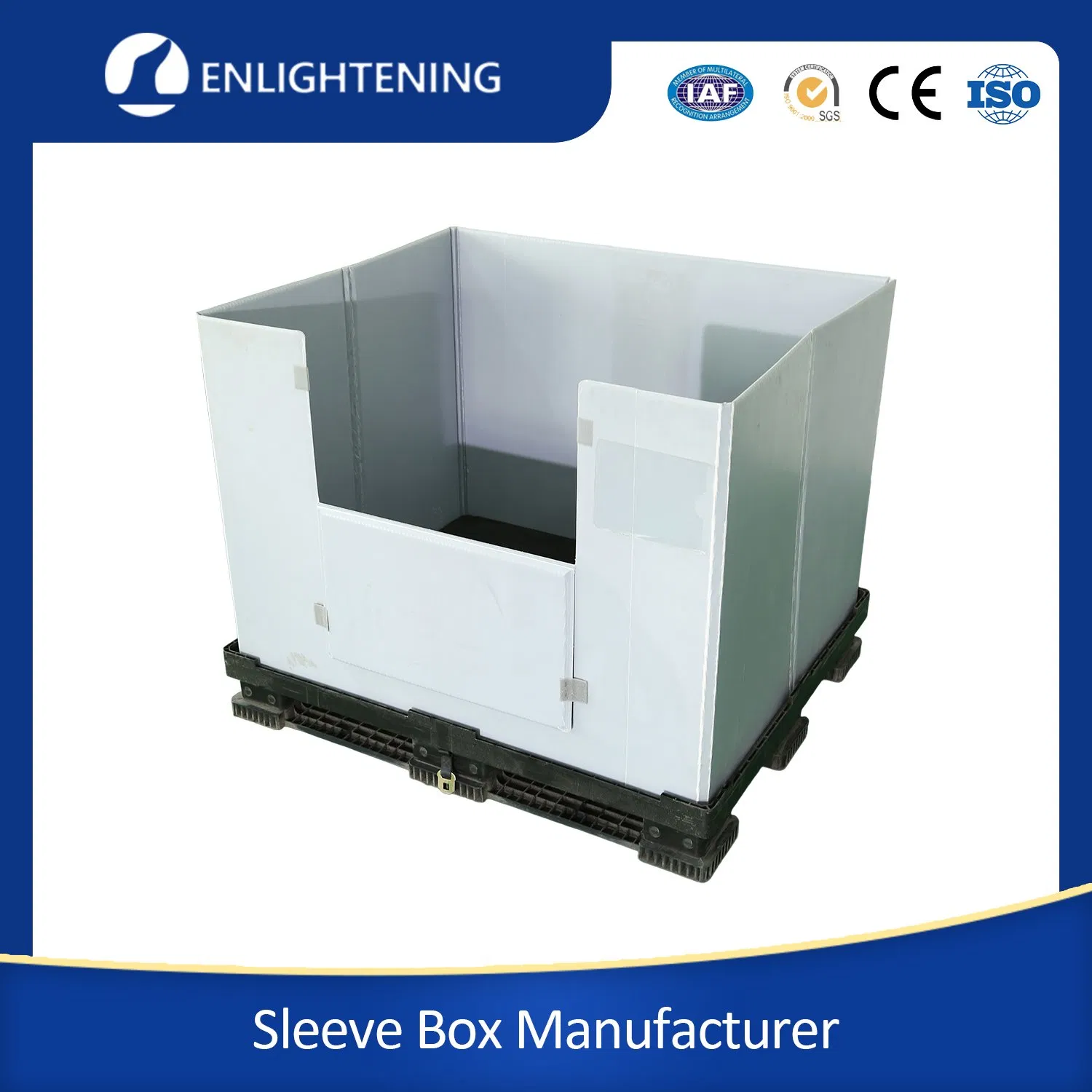 800X600X750mm Caja de embalaje personalizada de plástico corrugado colapsable de alta calidad para almacenamiento industrial con tapa
