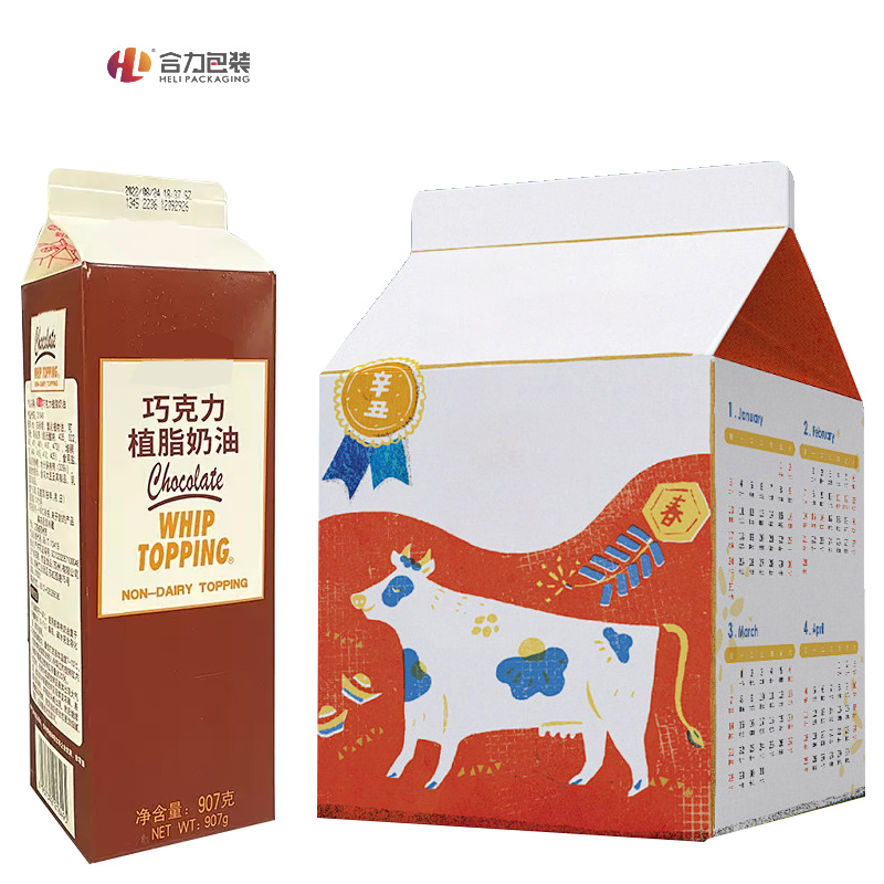 Cajas de cartón de tapa a dos aguas personalizadas premium para productos de embalaje de alimentos, envases para bebidas líquidas y lácteos