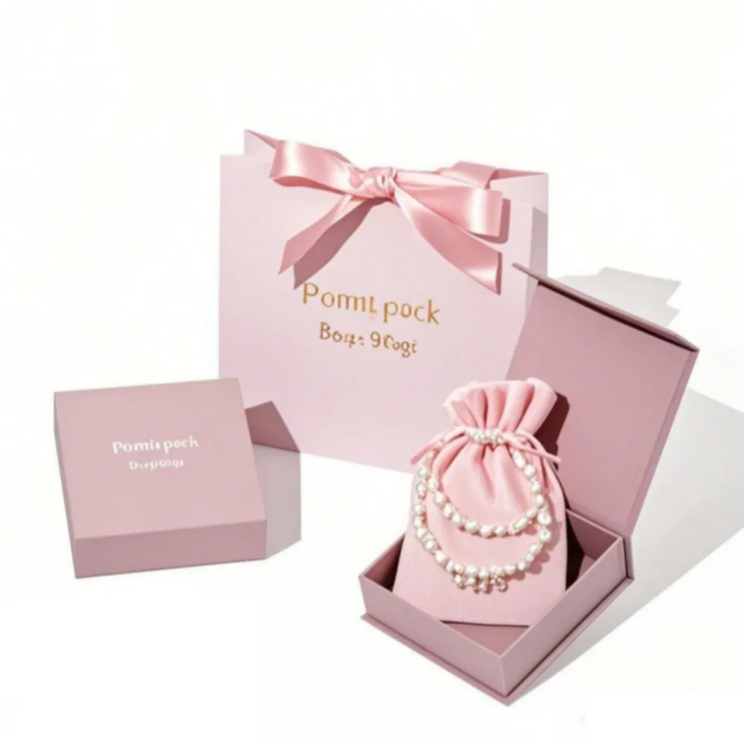 Caja de embalaje de joyería personalizada, elegante, delicada, duradera y con estructura rígida al por mayor