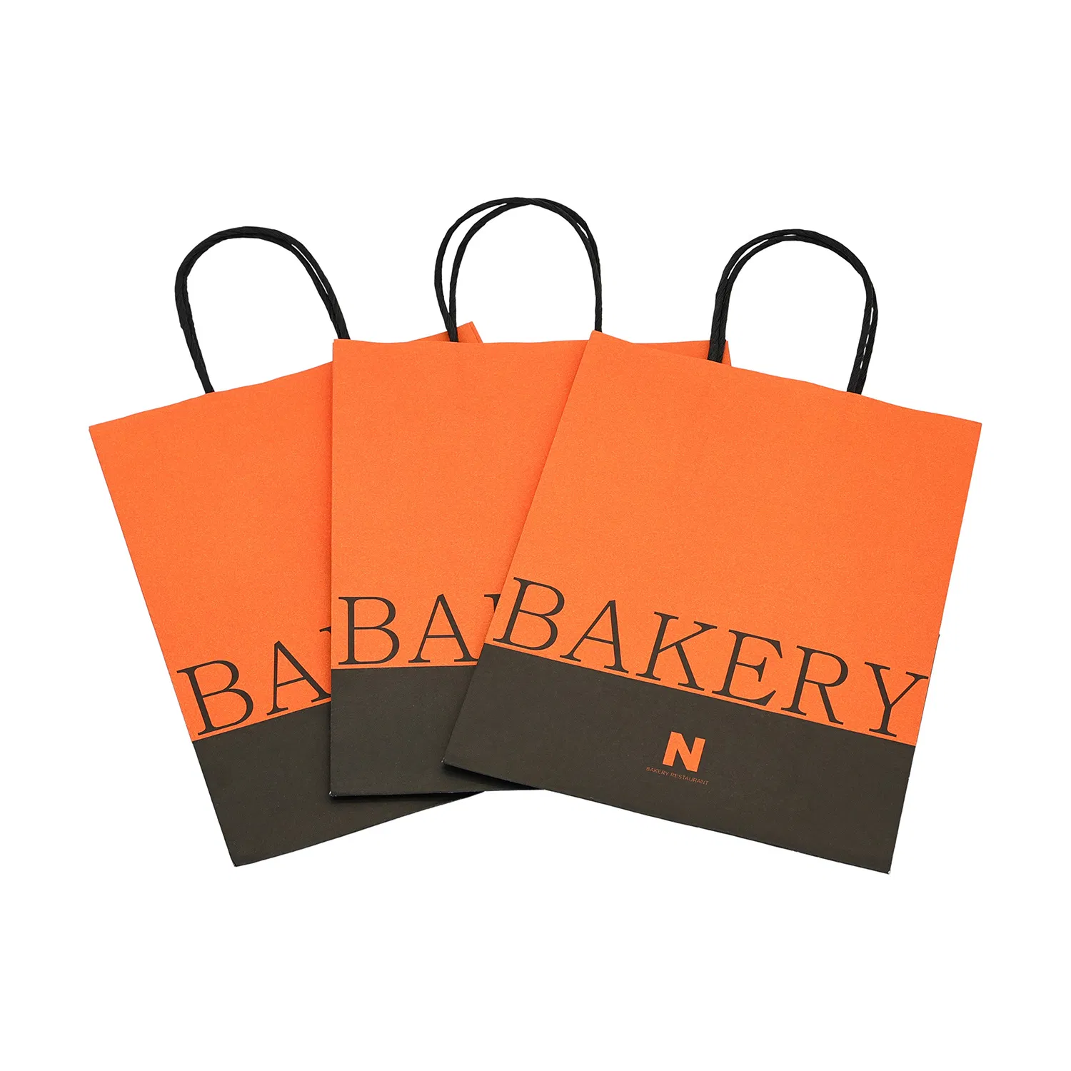 Embalaje de repostería para llevar popular de OEM ODM con logotipo personalizado impreso, bolsa de mano de papel kraft, caja contenedora de regalo