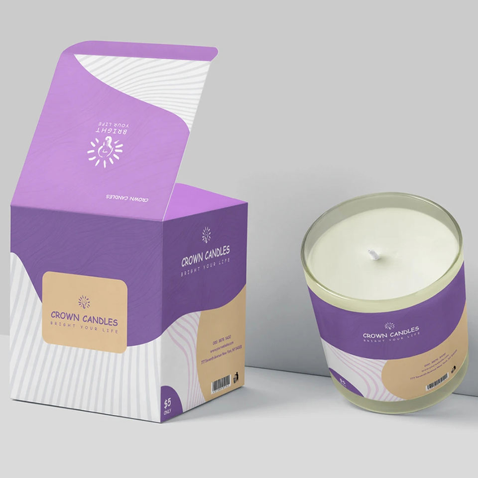 Caja de cartón para velas impresa a medida
