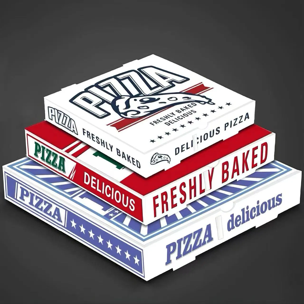 Caja de cartón corrugado de kraft para alimentos con logotipo personalizado al por mayor para pizza