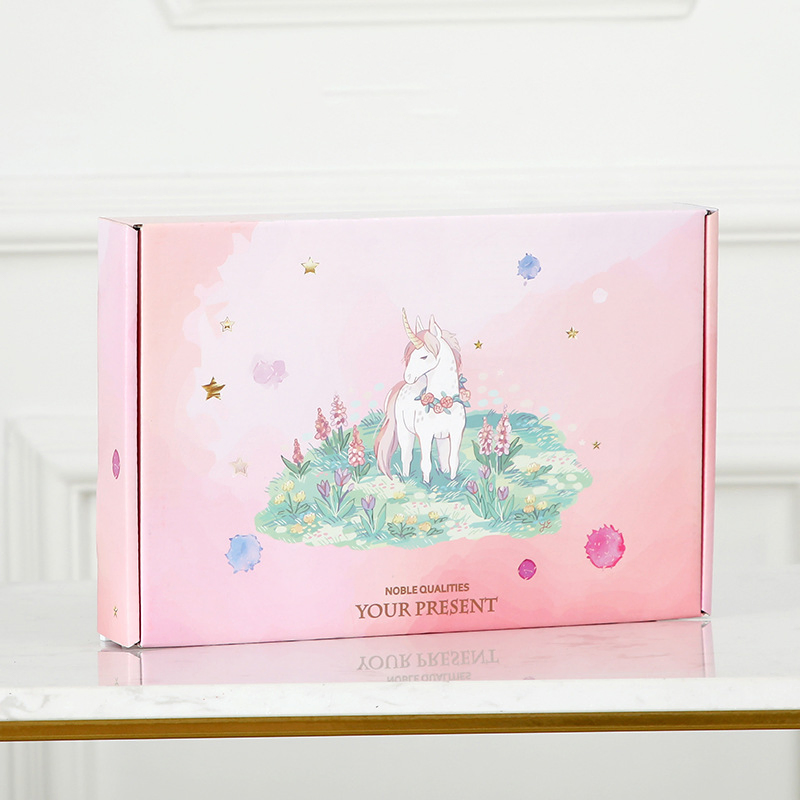 Caja de regalo de papel de embalaje con impresión en color, cartón corrugado ecológico, ropa interior, plegable, marrón kraft, fabricación personalizada, envío