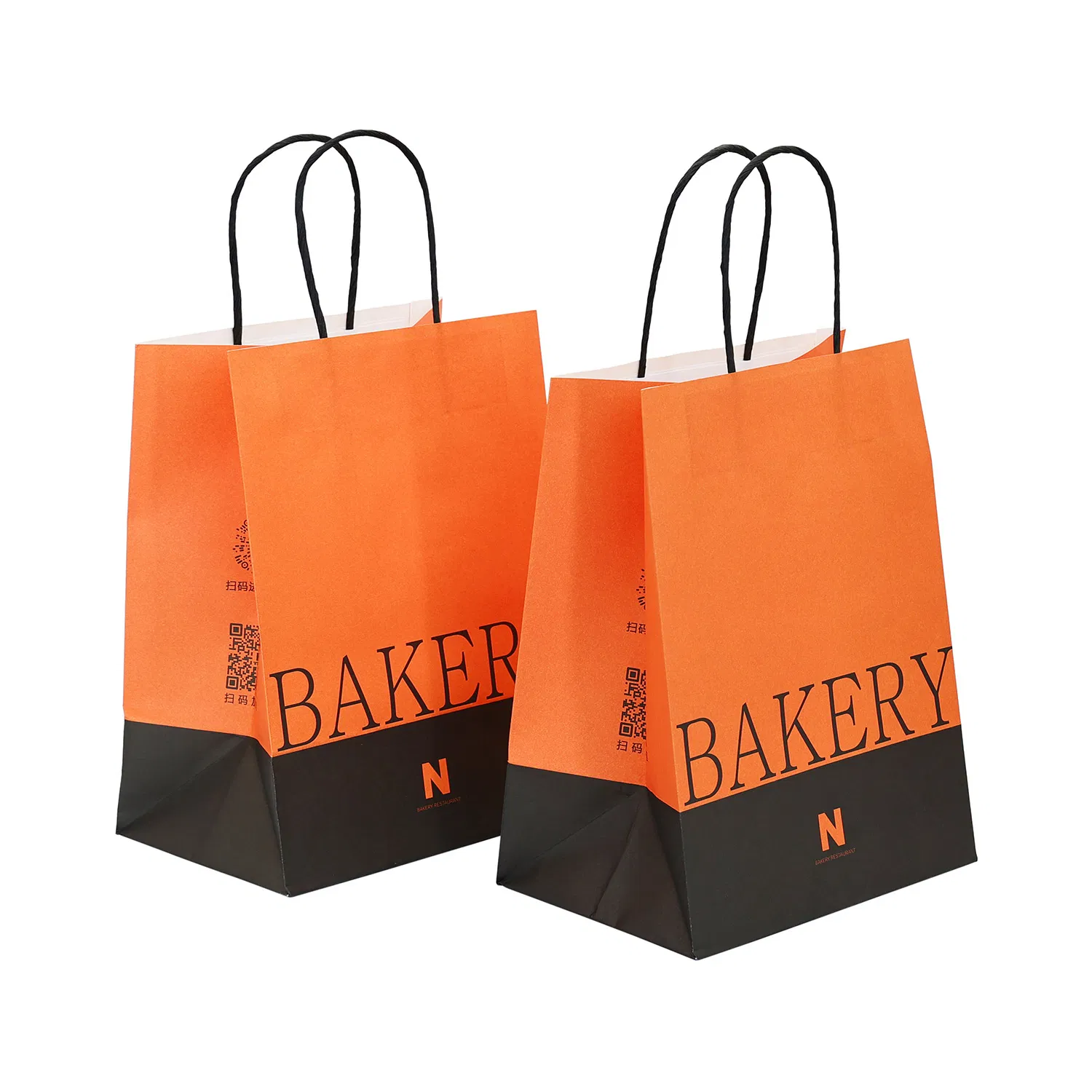 Embalaje de repostería para llevar popular de OEM ODM con logotipo personalizado impreso, bolsa de mano de papel kraft, caja contenedora de regalo