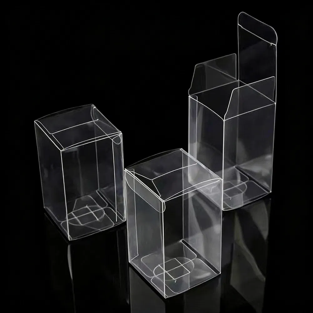 Caja de regalo personalizada de materiales reciclados Pet/PVC de fábrica en Shanghái, caja de plástico completamente transparente para uso de regalos de pegatinas