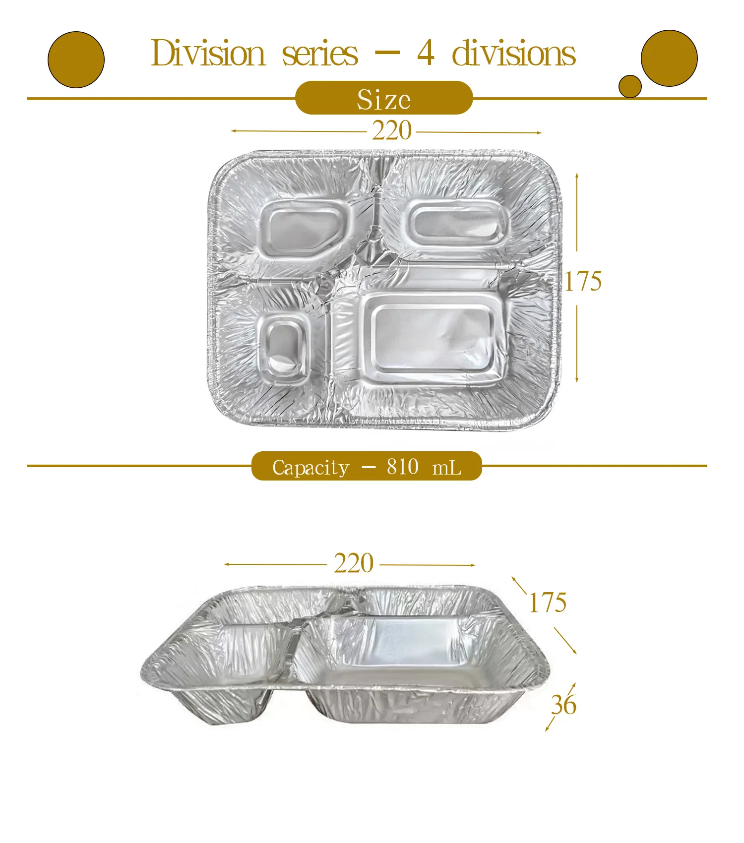 Bandeja de aluminio resistente
