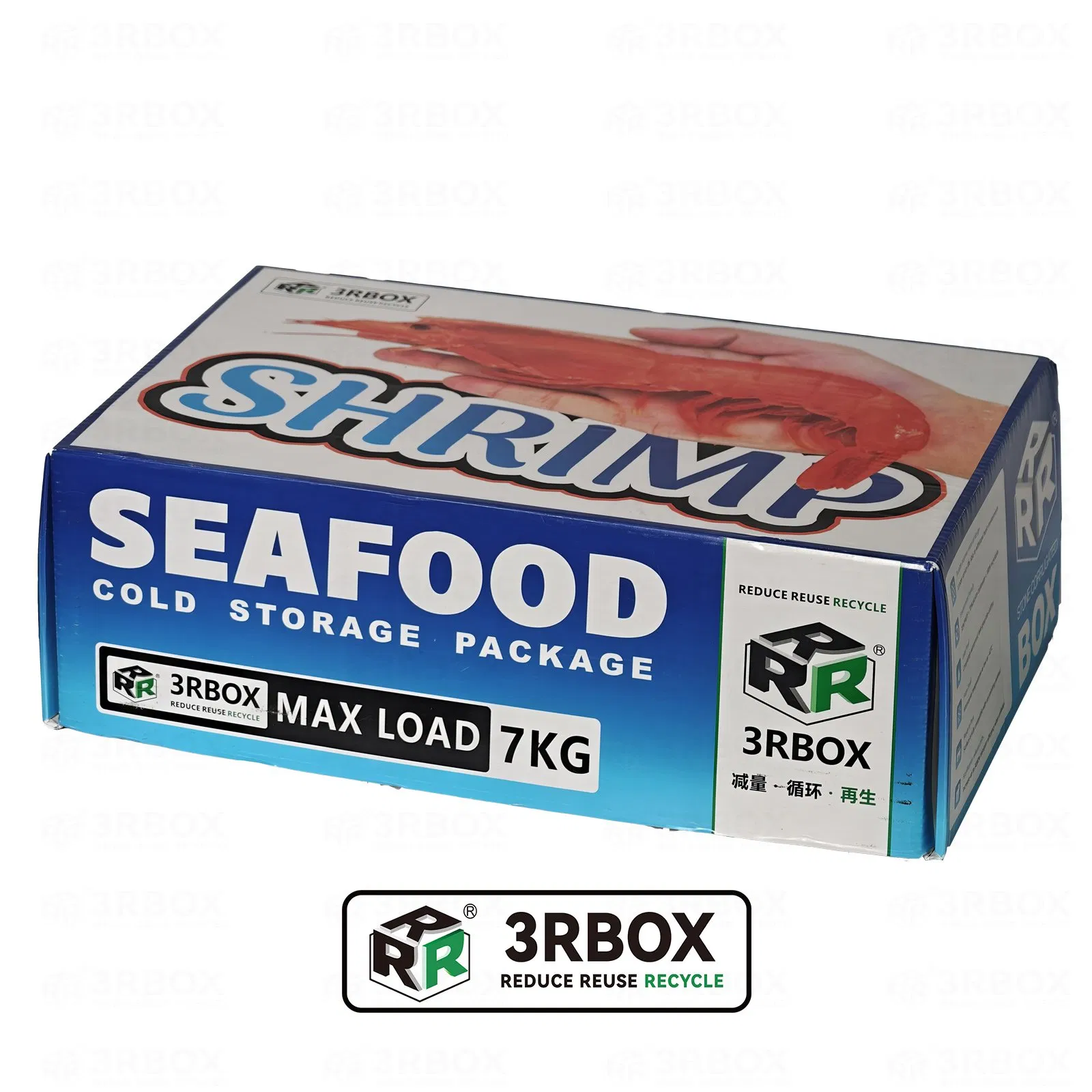 Cajas de exportación de mariscos de cadena fría, cajas de embalaje para camarones impermeables, caja de cartón de papel piedra