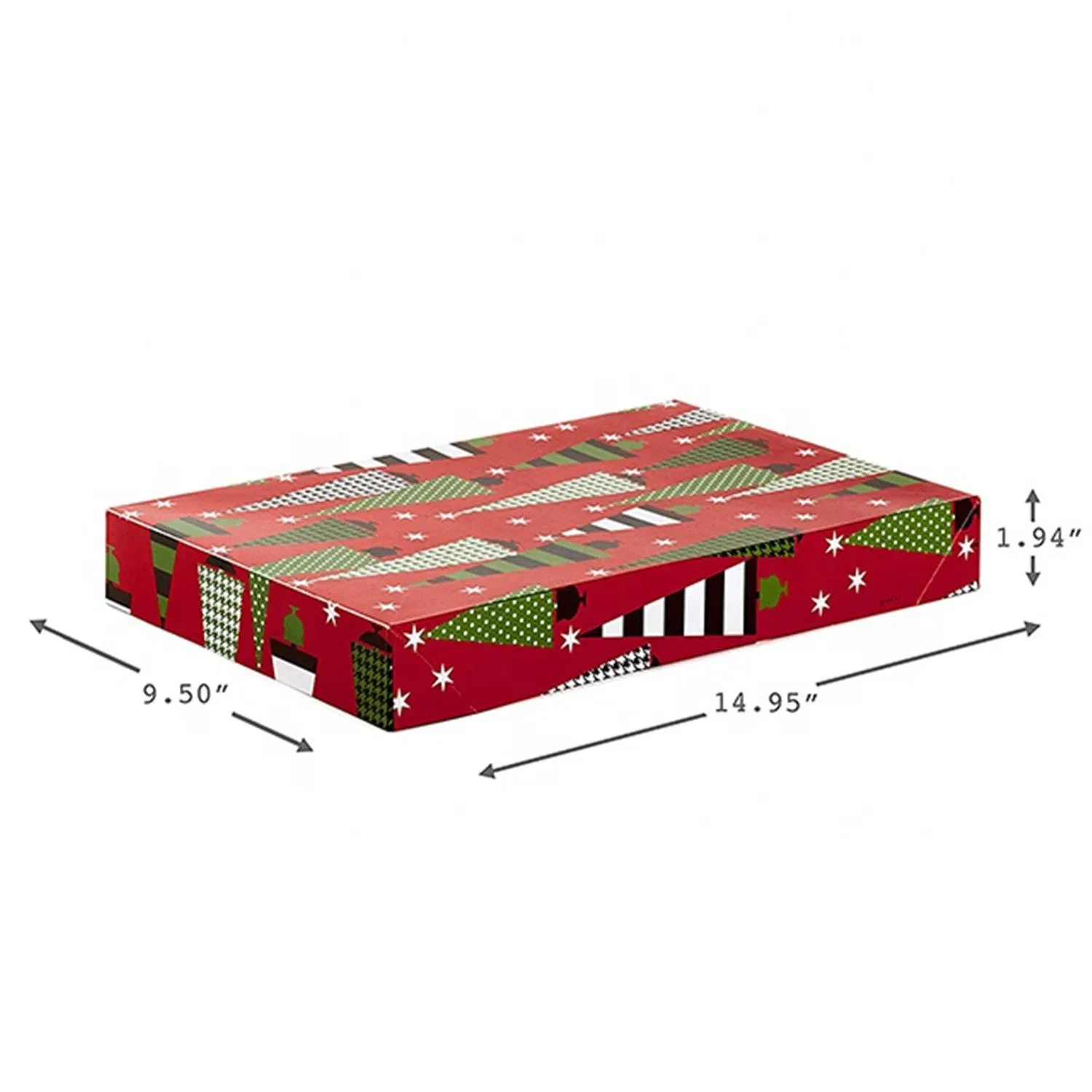 Caja de regalo de Navidad surtida con cajas de camisa estampadas con tapas para envolver regalos