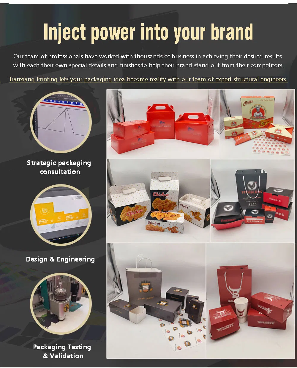 Muestra de productos en serie