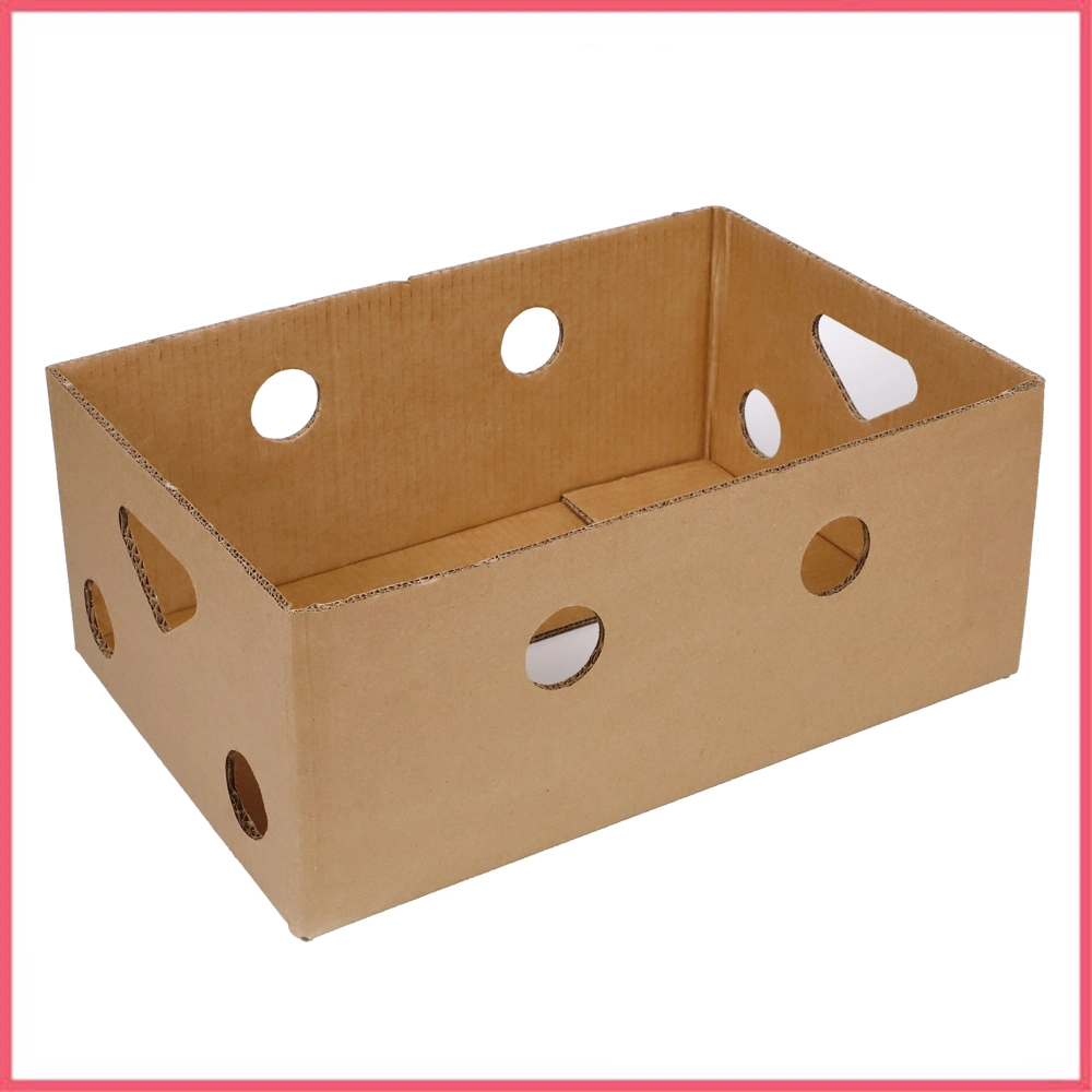 Impresión personalizada de cartón corrugado de papel cereza, limas, cítricos, piña, pera, naranja, manzana, limón, mango, plátano, embalaje de frutas y verduras, caja de cartón para envío