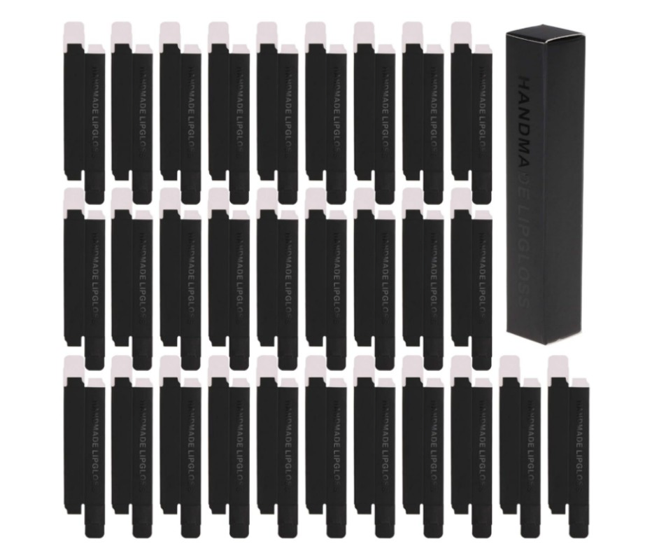 Caja de embalaje de brillo labial negra reutilizable y plegable para pequeños regalos