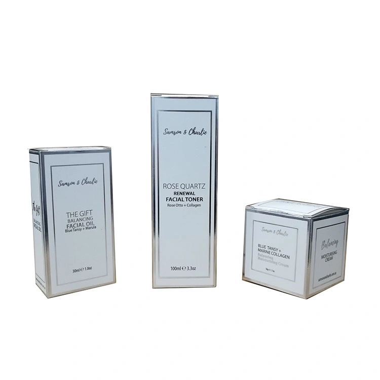 Caja de cartón cosmética impresa con logo personalizado para el embalaje de productos de cuidado de la piel, caja de papel para envases de botellas de perfume