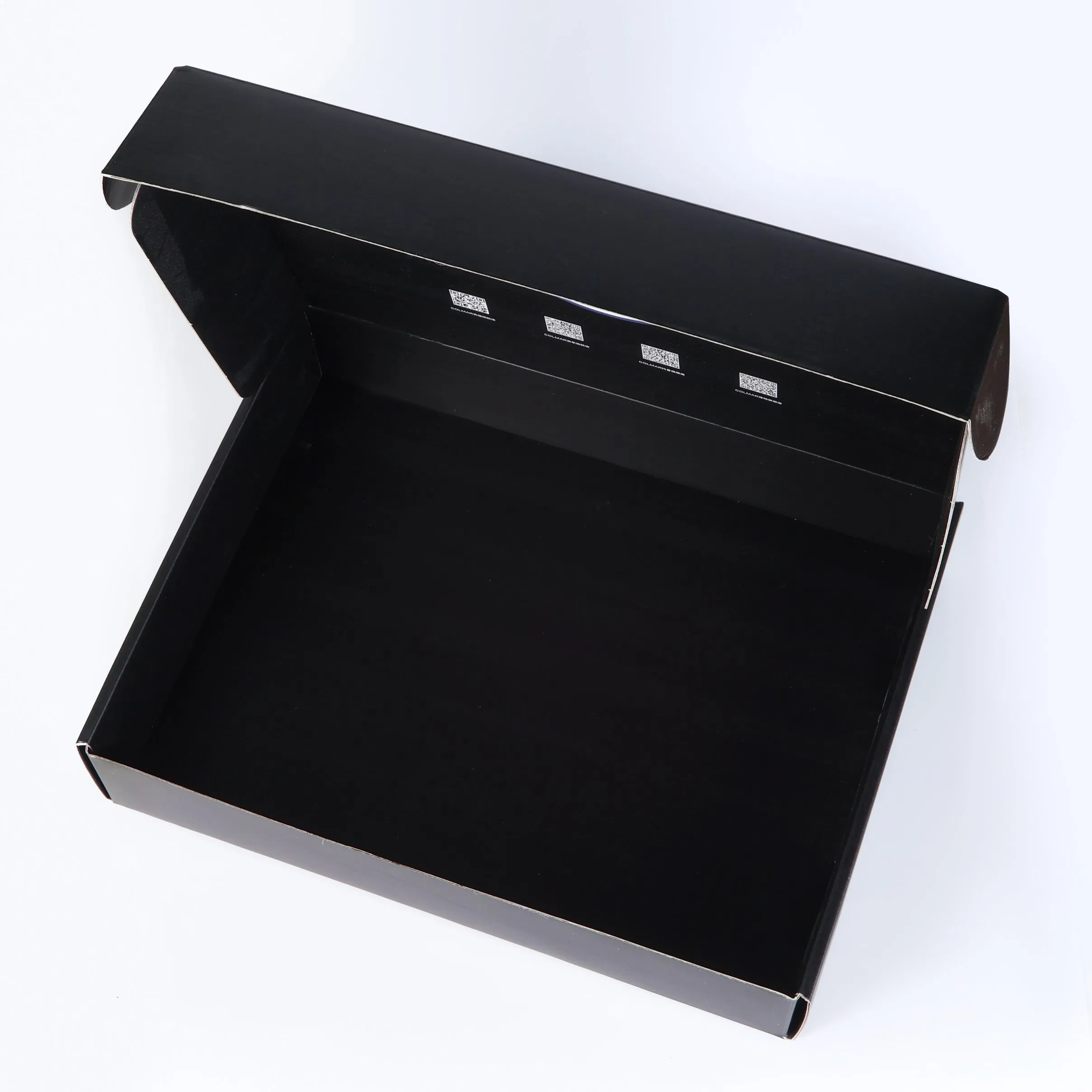 Caja de embalaje de cartón corrugado plegable de color negro al por mayor de Guangdong para envío, caja de regalo, embalaje de regalo
