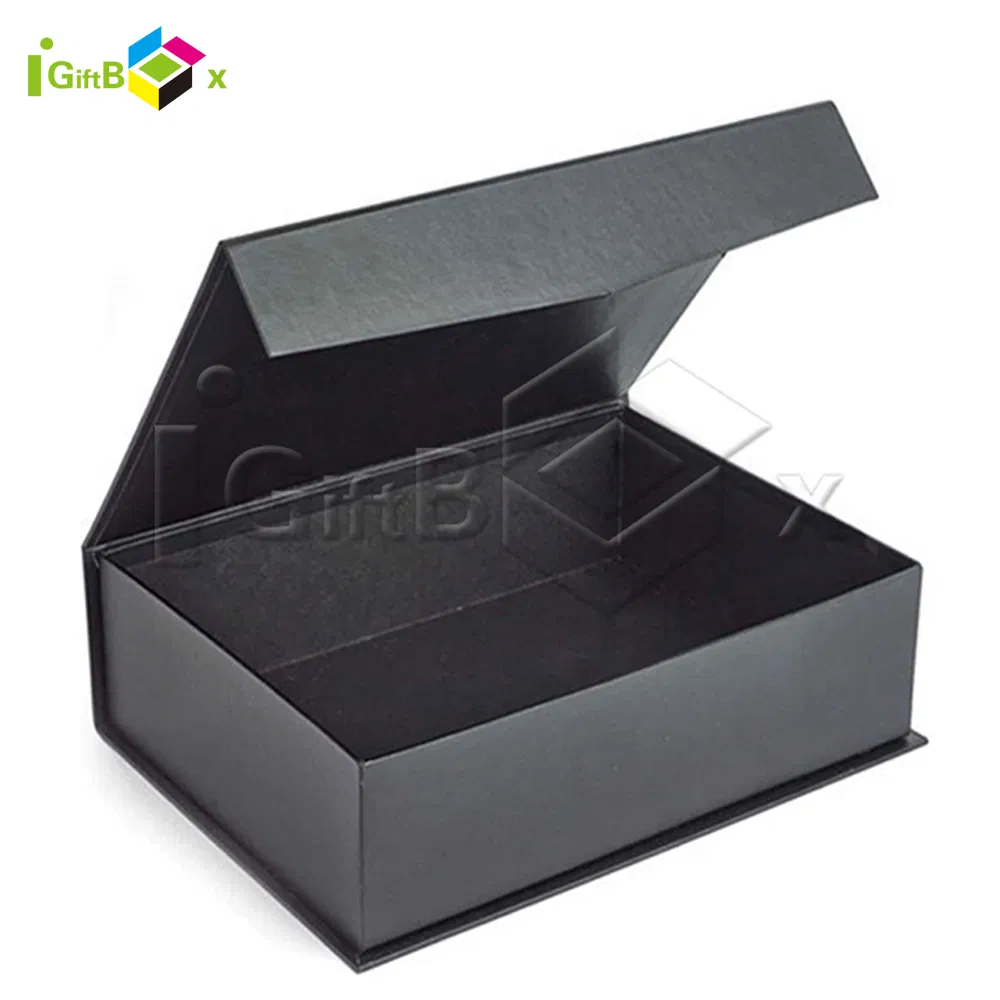 Caja de regalo de cartón negro para almacenamiento de papel de regalo