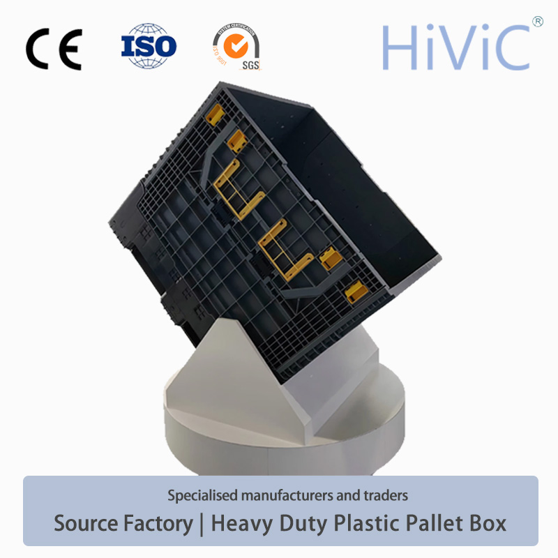 Caja de palet de acero metálico plegable y bloqueable para embalaje industrial de productos químicos colapsable