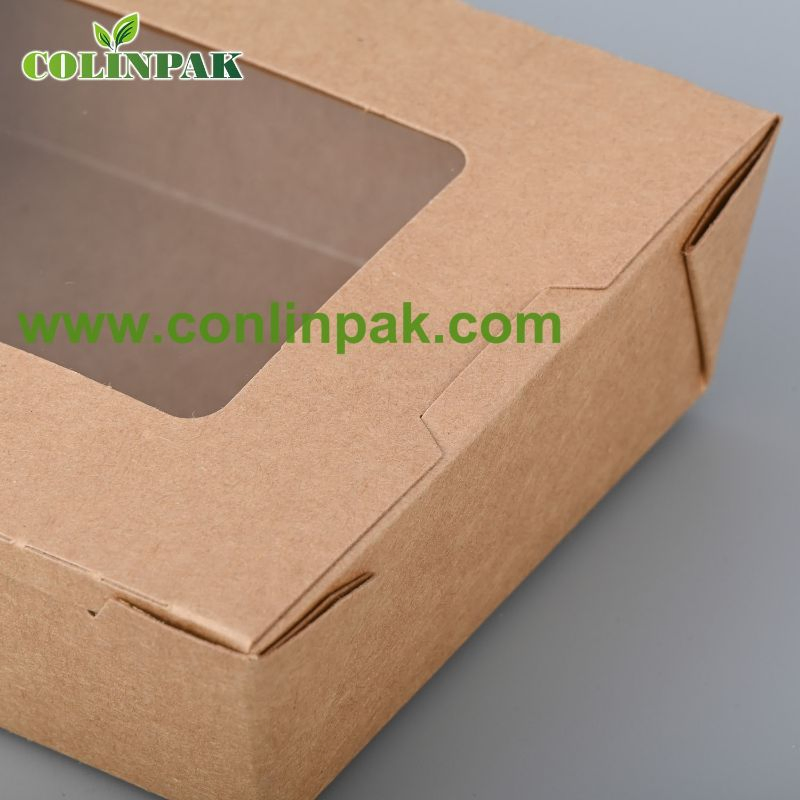 Caja de Kraft bio personalizada ecológica para empaquetado sostenible de alimentos para llevar