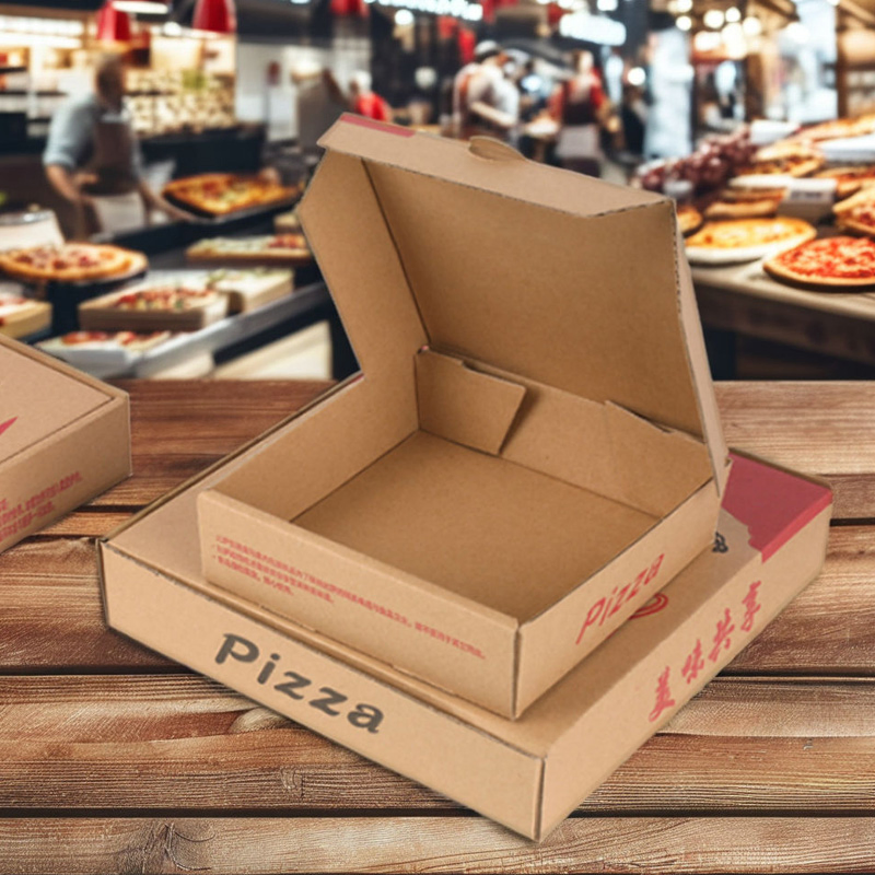 Caja de cartón rígido personalizada desechable para empacar pizza corrugada