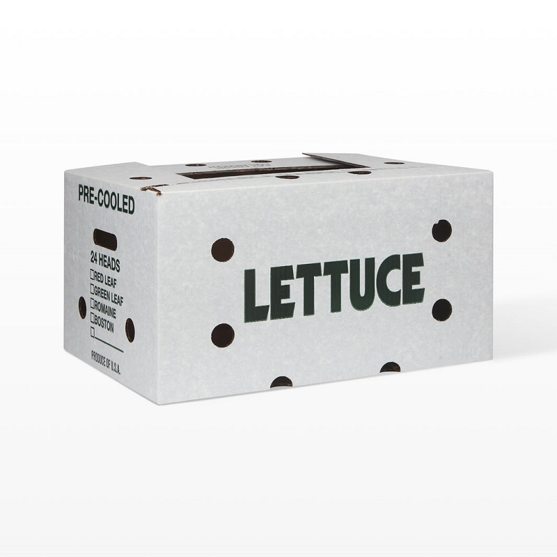 Caja de embalaje de vegetales premium encerada - Caja de cartón para frutas de pared simple con recubrimiento encerado, impresa en cartón corrugado de papel, piña, tomate, pepino, maíz, brócoli
