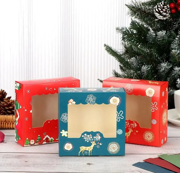 Caja de regalo de cartón ecológica al por mayor para pastel, nougat, cupcake y galleta