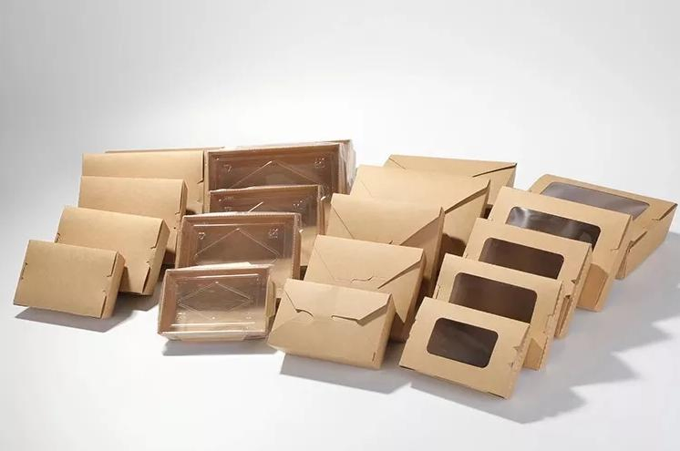Envases de comida rápida para llevar, caja de ensalada, restaurante, papel kraft reciclado desechable, cajas de almuerzo marrones con tapa