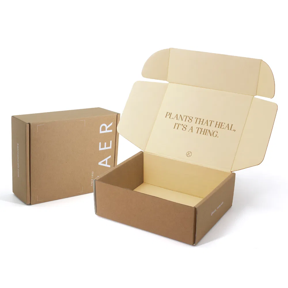 Caja de envío de papel kraft corrugado personalizada para embalaje de regalo de perfume, alimentos, joyería y cosméticos