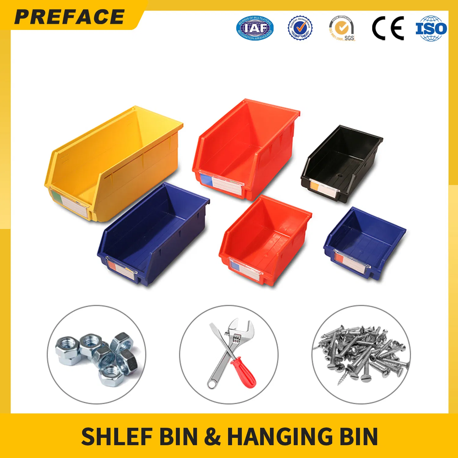 Caja de accesorios apilable industrial hecha a medida para herramientas, caja de embalaje de plástico