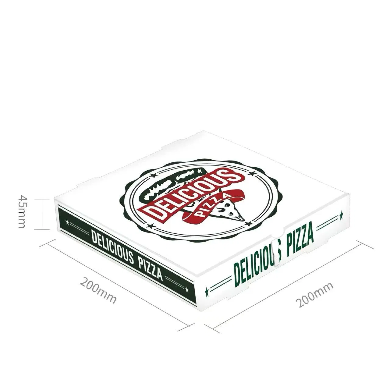 Caja de cartón corrugado de kraft para alimentos con logotipo personalizado al por mayor para pizza