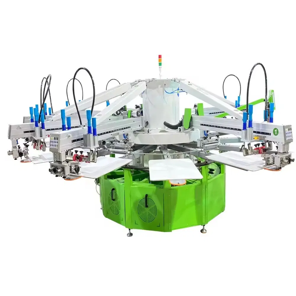 Nm6014 6 Color 14 Station Screen Printing Equipment with Flash Dryer for Fabric